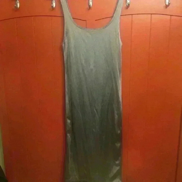 ZARA TRAFALUC bodycon stretch silver tank dress women S - Picture 6 of 9